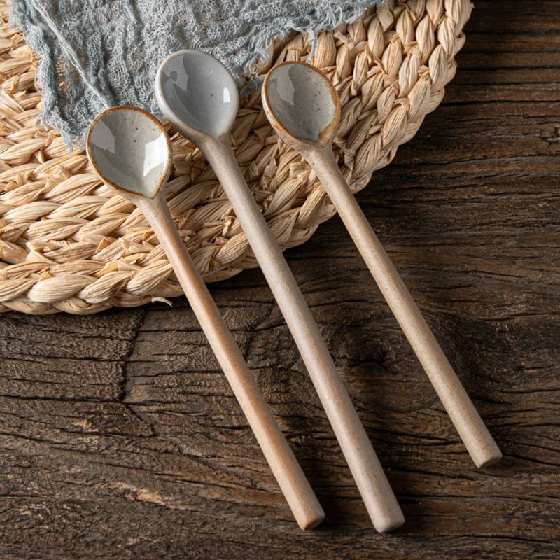 Vintage Collectible Spoons - Sendok kopi kecil keramik Jepang, Aksesori
