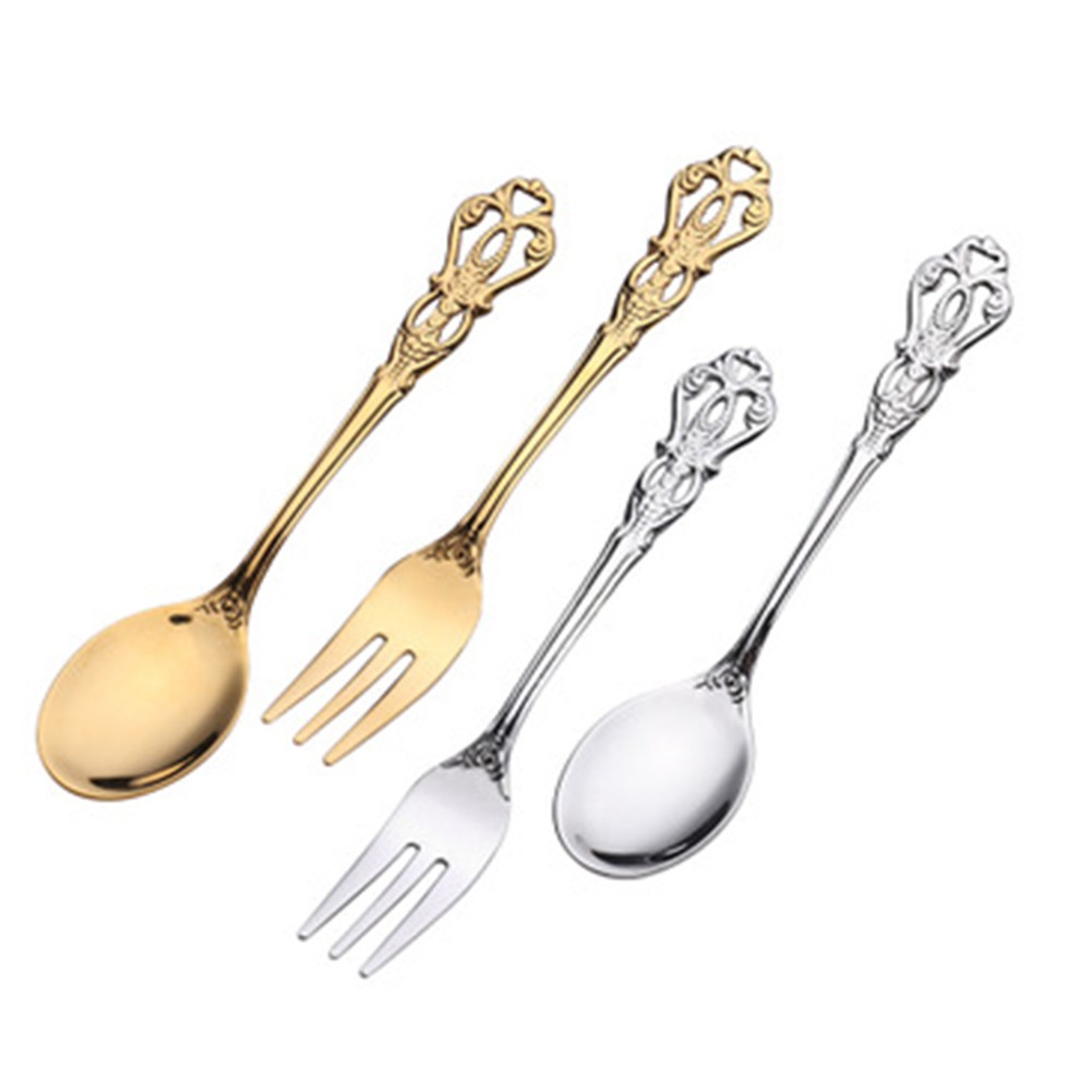 Vintage Collectible Spoons - 1 Pasang Set Peralatan Makan Sendok