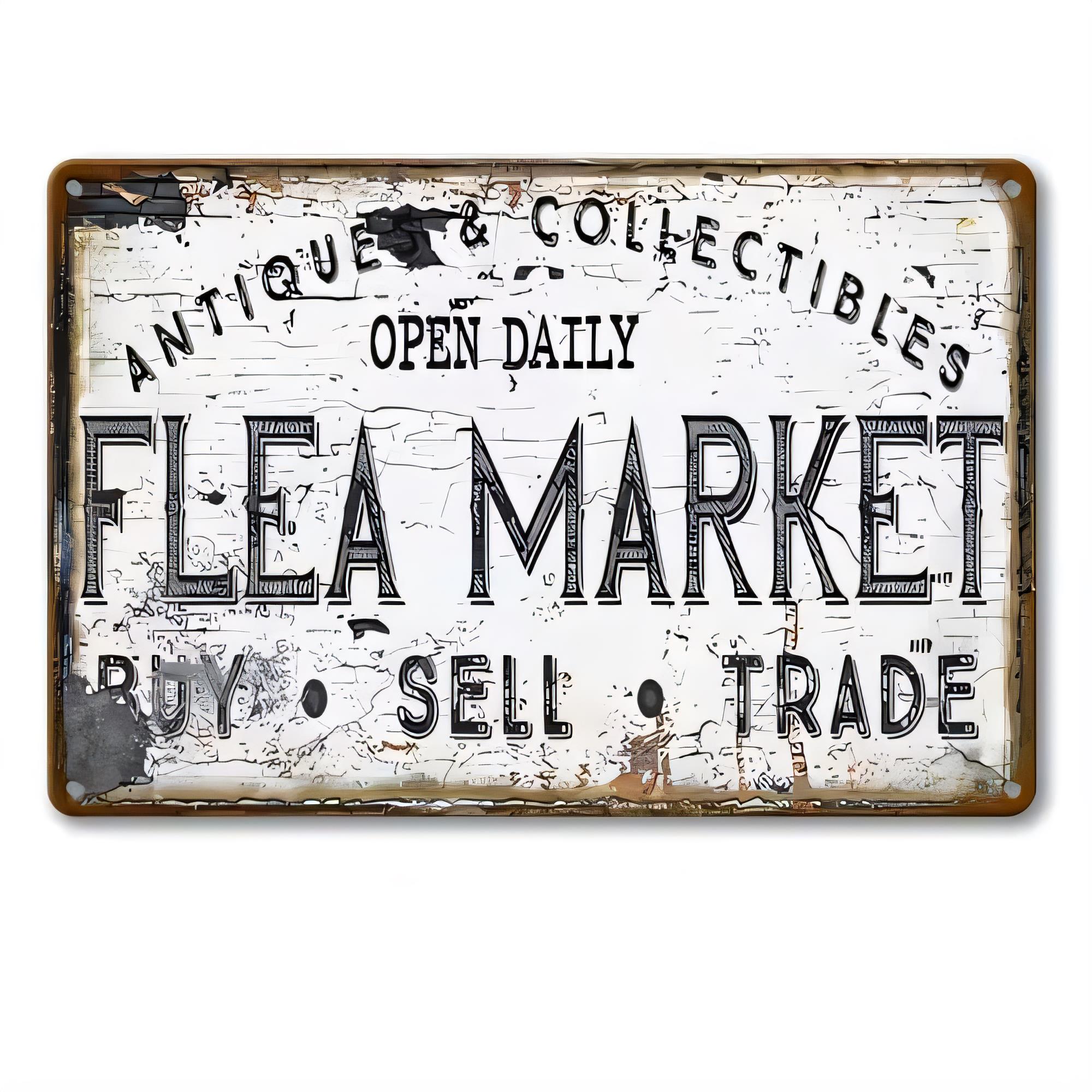Vintage Collectible Shop - Papan Tanda Timah Koleksi Antik Pasar