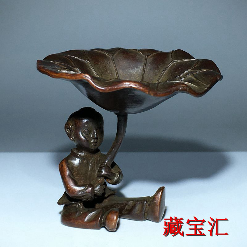 Vintage And Collectible Items - Patung Perunggu Daun Teratai Antik Vintage