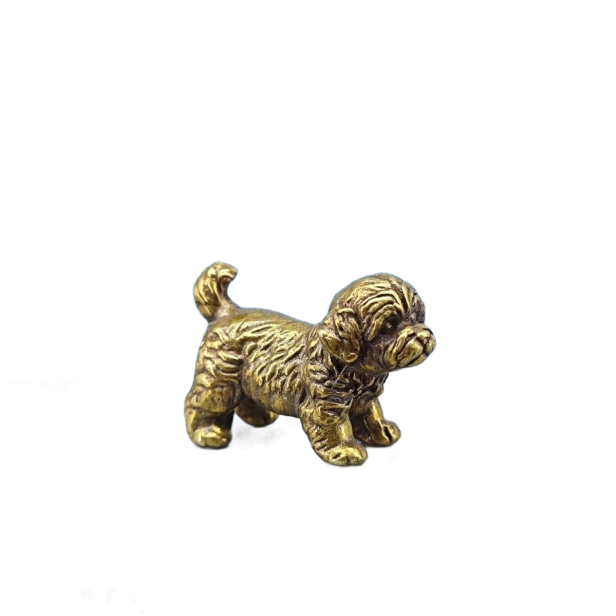 Vintage Collectible Teddy Bears - Patung Anjing Kuningan Mini French Bulldog
