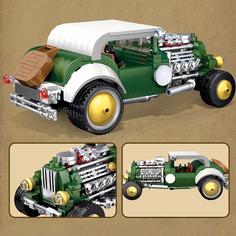 Set blok bangunan mobil retro  - Vintage Collectible Ornaments ulasan dan harga