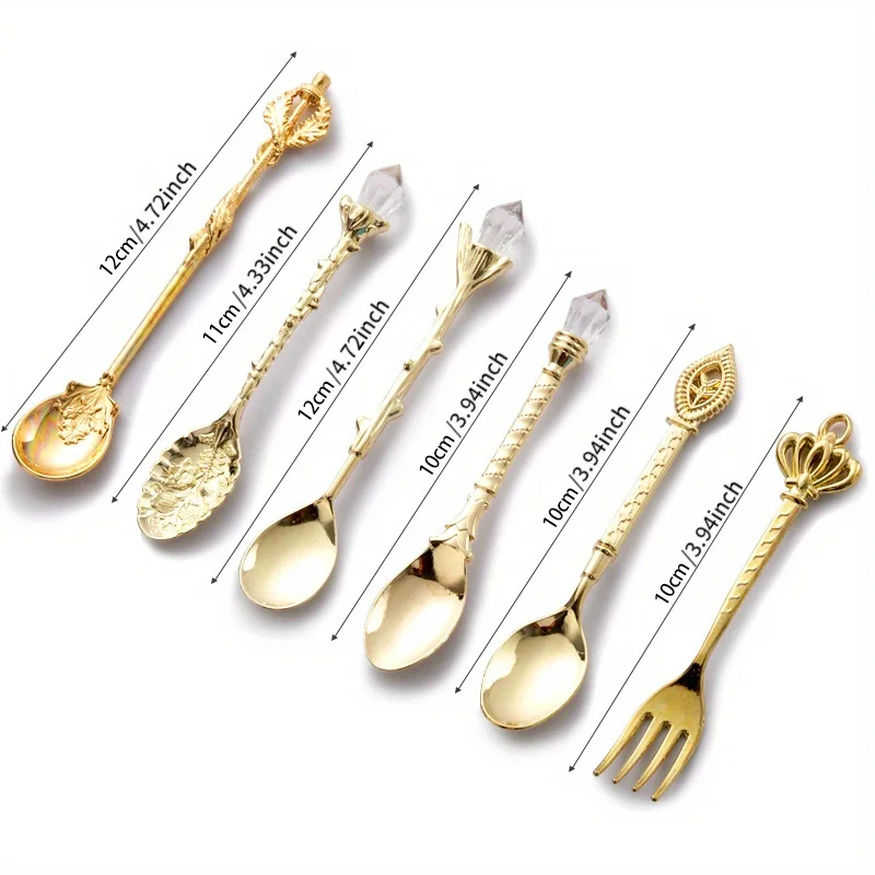 6 buah sendok antik garpu gaya - Vintage Collectible Spoons ulasan dan harga